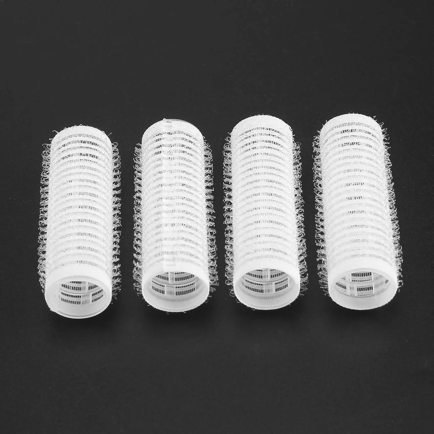 A05G-24Pcs/Set Salon Nylon Hook & Loop Hair Rollers Set Hair Root Perm Rods Bars Curlers With Clips & Rubber Bands