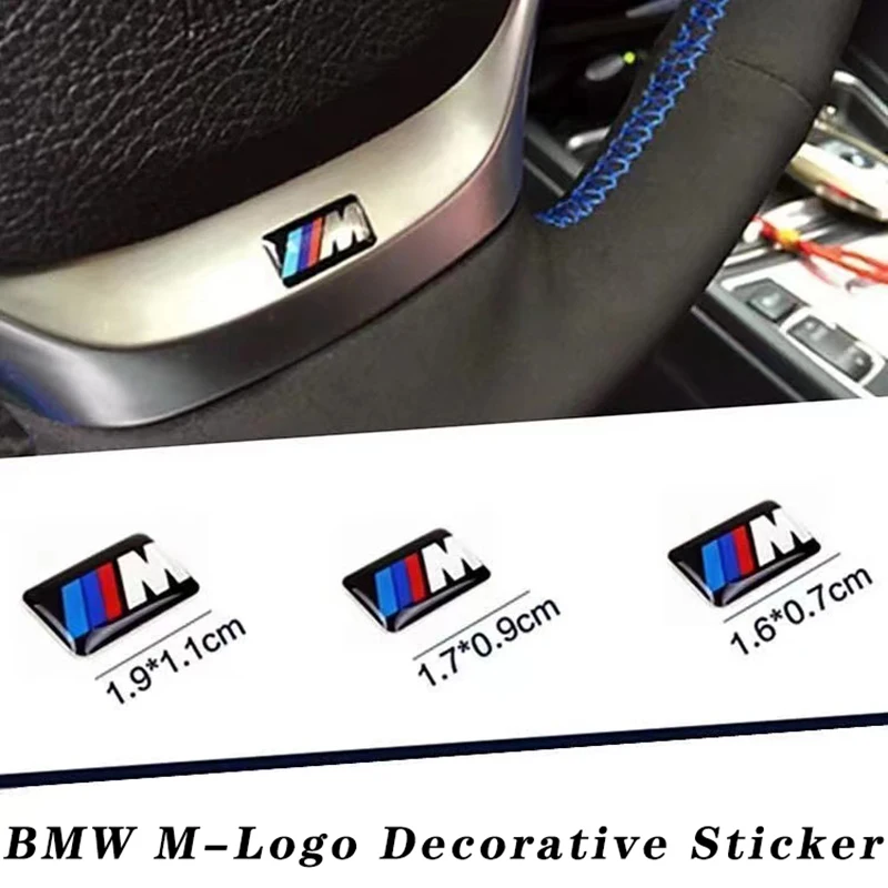 For All BMW E46 E39 E38 E90 E60 E36 F30 F20 X1 X3 X5 M Logo Car Steering Wheel Hub Caps Center Emblem Badge Sticker DIY Sticker