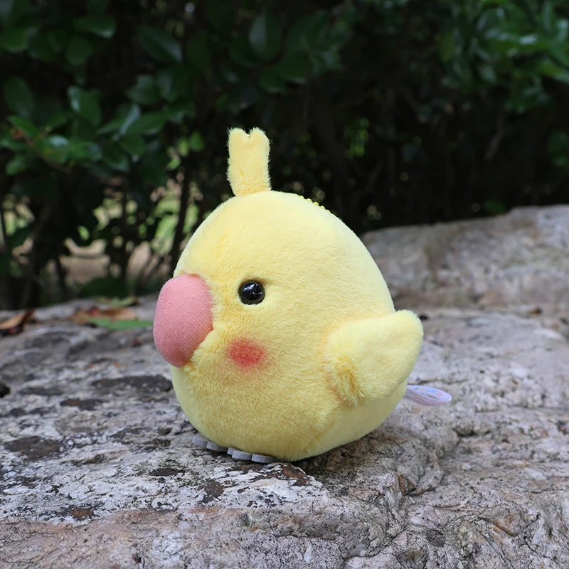 10cm High Small Round Yellow Cockatiel Plush Toys Soft Real Life Parrot Bird Stuffed Animal Toy Gifts