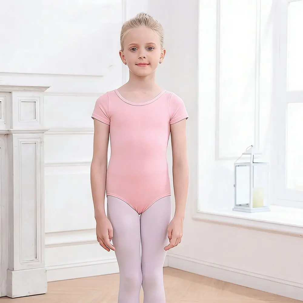 Vestido de Ballet de Manga Corta a la Moda, Leotardos de Ballet Brillantes de Algodón, Bodys de Ballet Profesionales Moldeadores del Cuerpo para Práctica