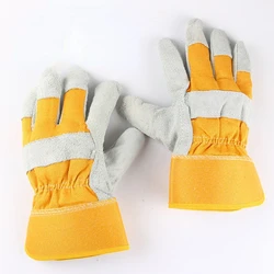 Guantes de trabajo de soldadura de cuero de vaca para hombre, protección de seguridad para jardín, deportes, ropa de conductor de MOTO