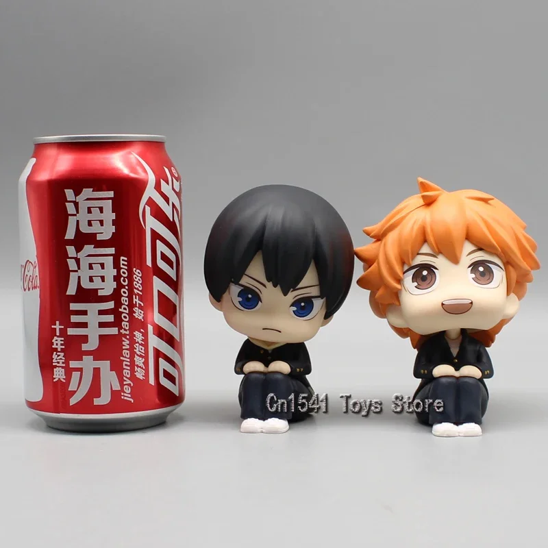 10cm Anime Tobio Kageyama Action Figure Mini Figurine Shoyo Hinata Figure Q Version Statue PVC Car Ornaments for Dashboard Dolls