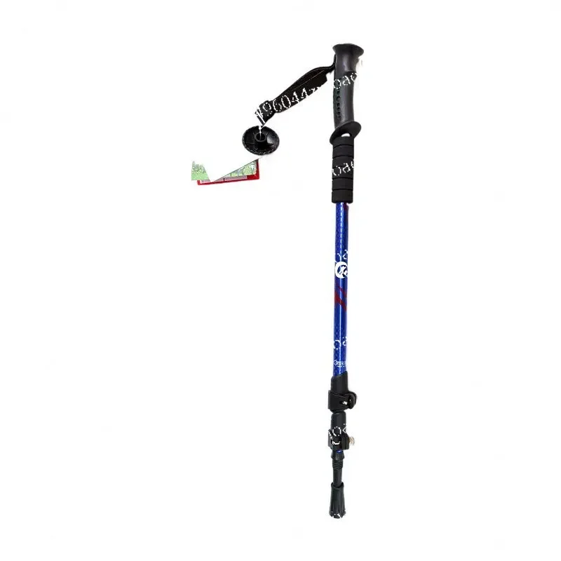 Three section telescopic aluminum alloy outdoor hiking stick with adjustable external lock, equipped with a hiking stick  cane