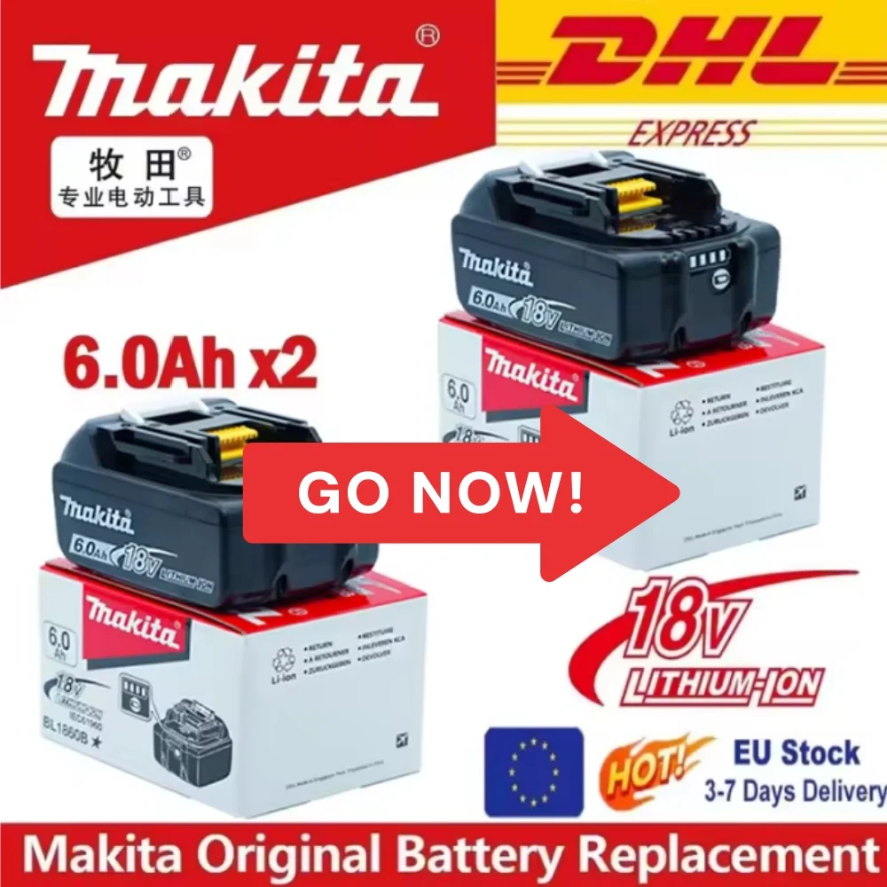 

Аккумулятор Makita 6AH BL1860 18В Li-ion для электроинструментов, замена LXT BL1850 BL1840, совместим с 18В шуруповертом, с BMS TPCE