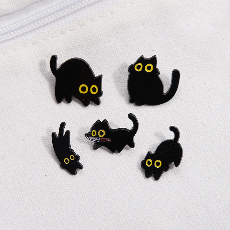 Cats in Plants Enamel Pins Custom Floral Kitten Hide-and-seek Brooches Lapel Badges Fun Animal Jewelry Gift for Kids Friends