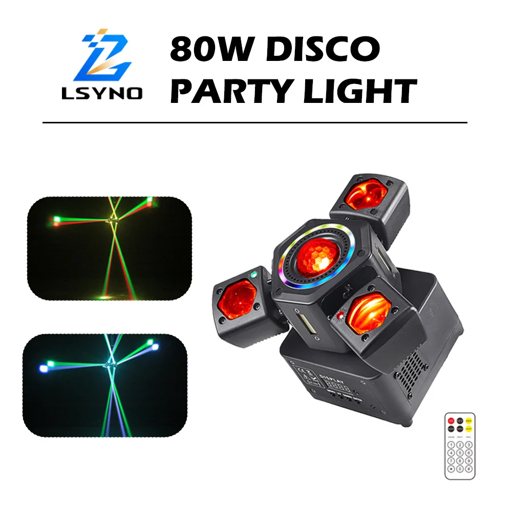 80W Moving Head DJ Lights RGBW LED Disco Party Beam Stage Effect Remote DMX512 For Party Nightclub Events