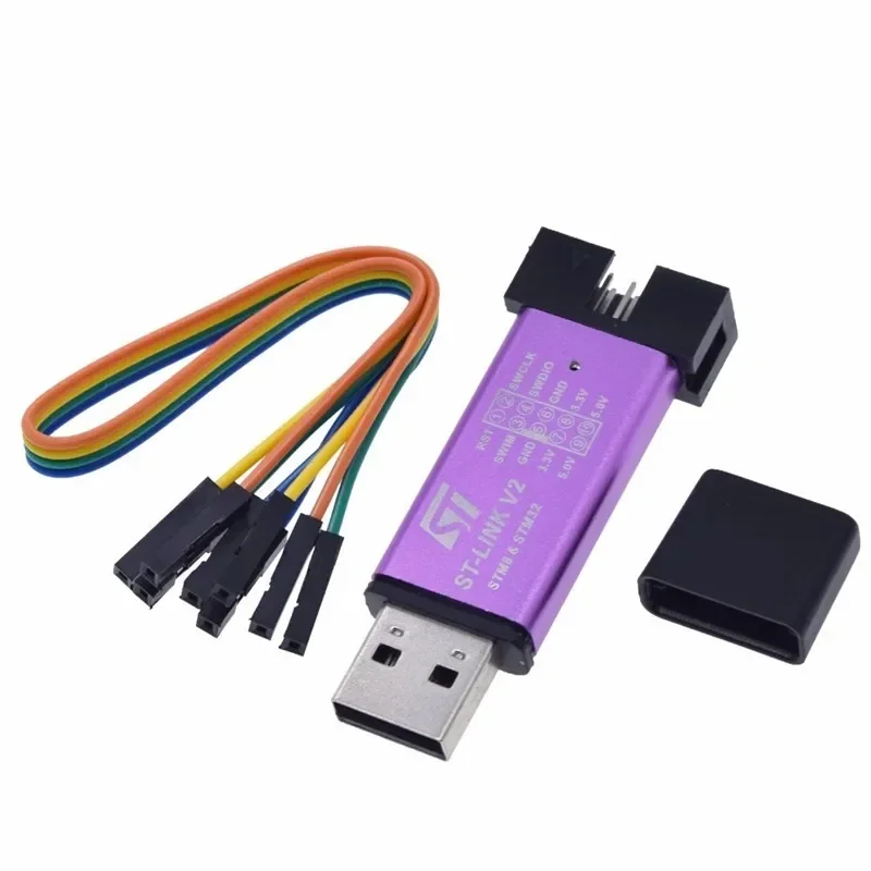 1Set ST LINK Stlink ST-Link V2 Mini STM8 STM32 Simulator Download Programmer Programming With Cover DuPont Cable ST Link V2