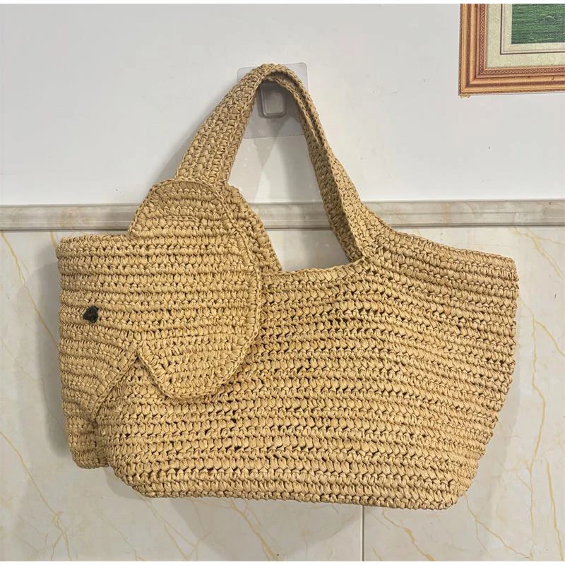 Elefantenförmige Raffia Handgewebte Strohtasche, Damen Schultertasche, Sommer Strand Urlaub Seaside Casual Tragetasche, Leichtgewichtig – Detail 21