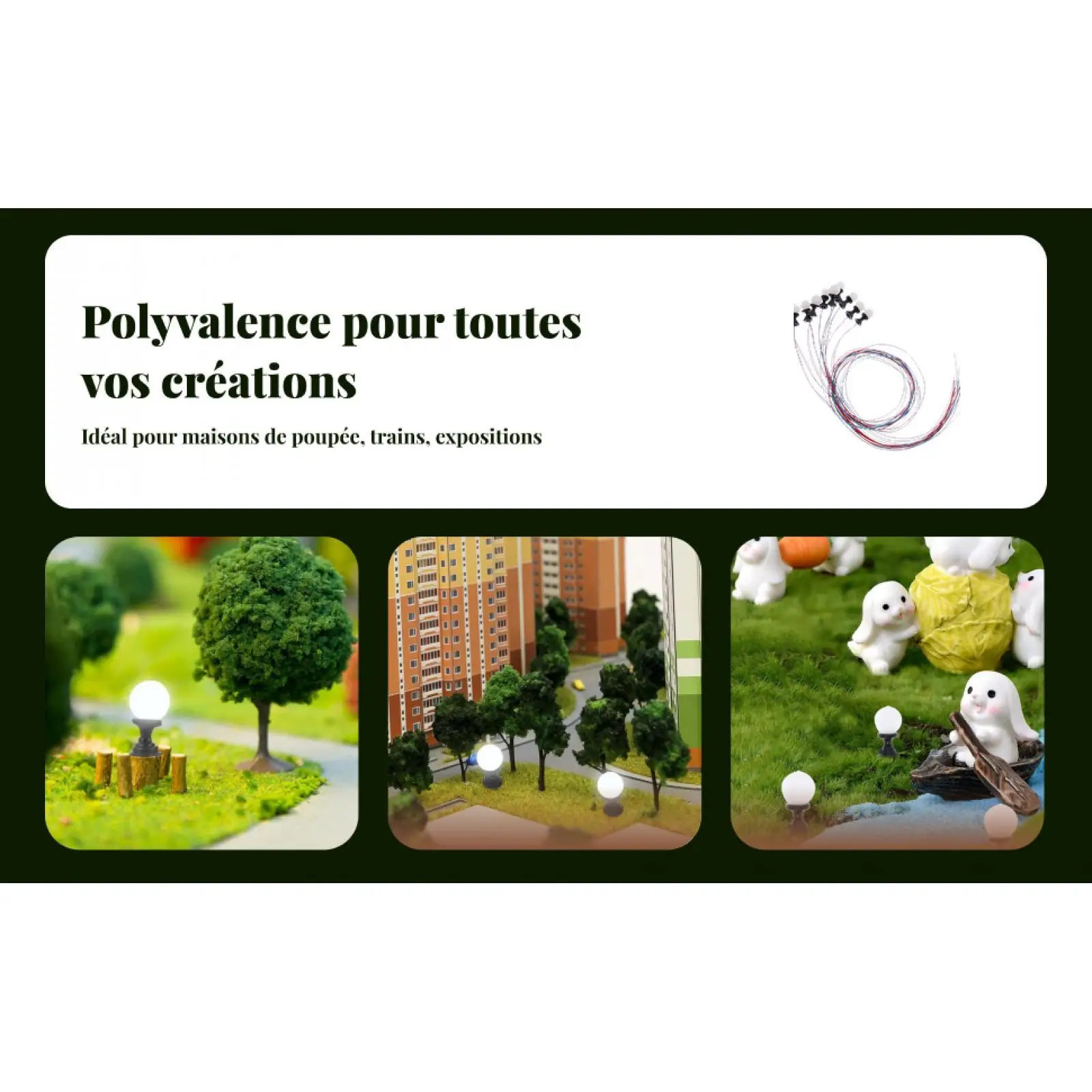 10 قطعة المنمنمات LED ضوء قطار السكك الحديدية شارع عمود الإنارة المشهد