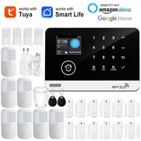 Tuya WiFi inteligente GSM sistema de alarma de seguridad para el hogar-teclado táctil RFID APP Control inalámbrico antirrobo con volumen ajustable