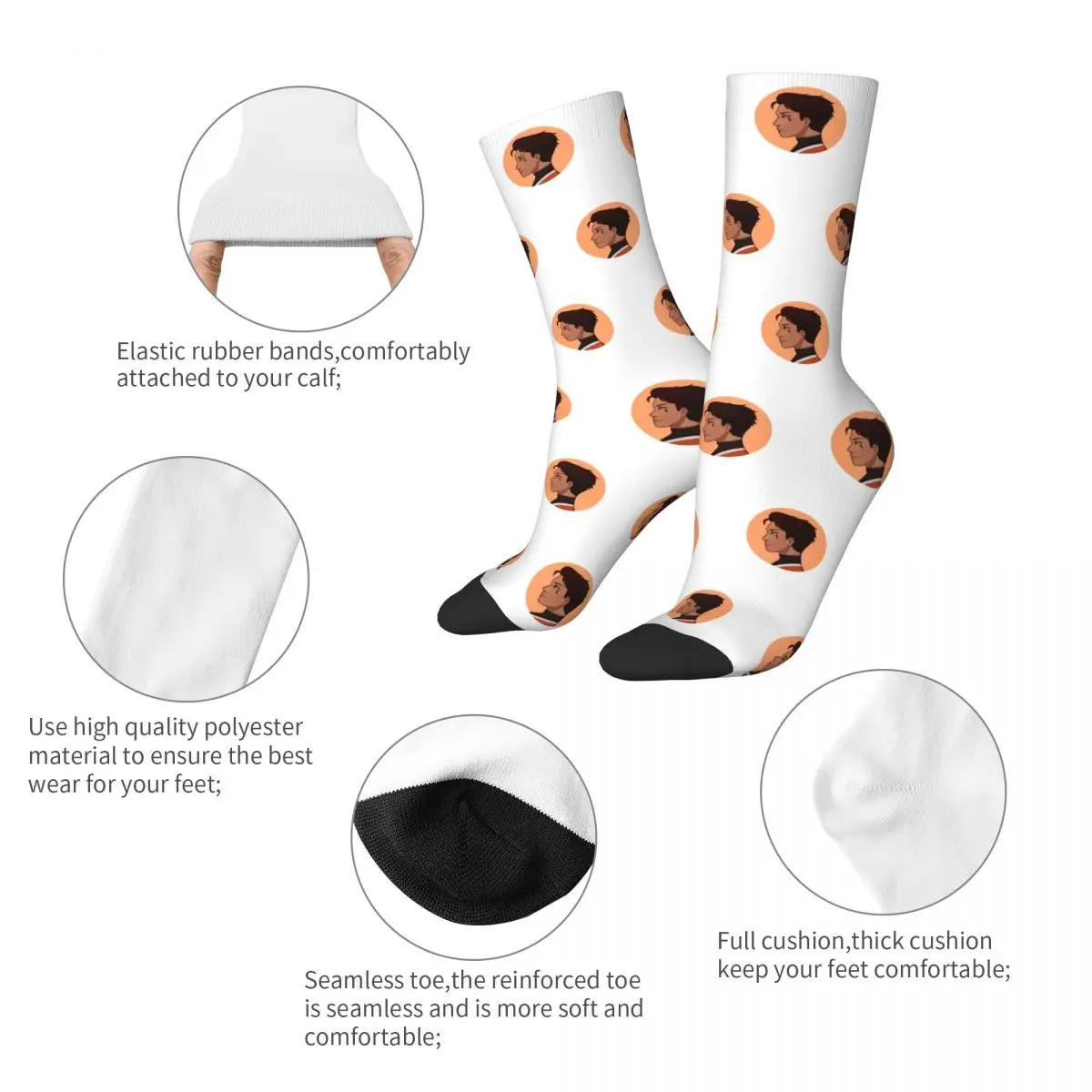 Kevin Day All For The GameThe Foxhole Court Socks Men's Women's Socks Hip Hop Spring Summer Autumn Winter Middle Tube Socks Gift