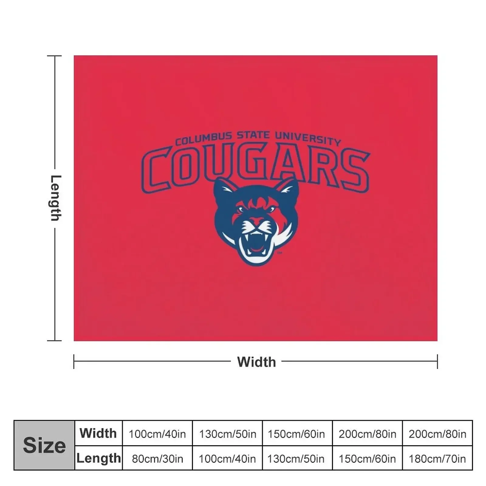 new Columbus State-Cougars Throw Blanket funny gift Moving Flannel Fabric Blankets