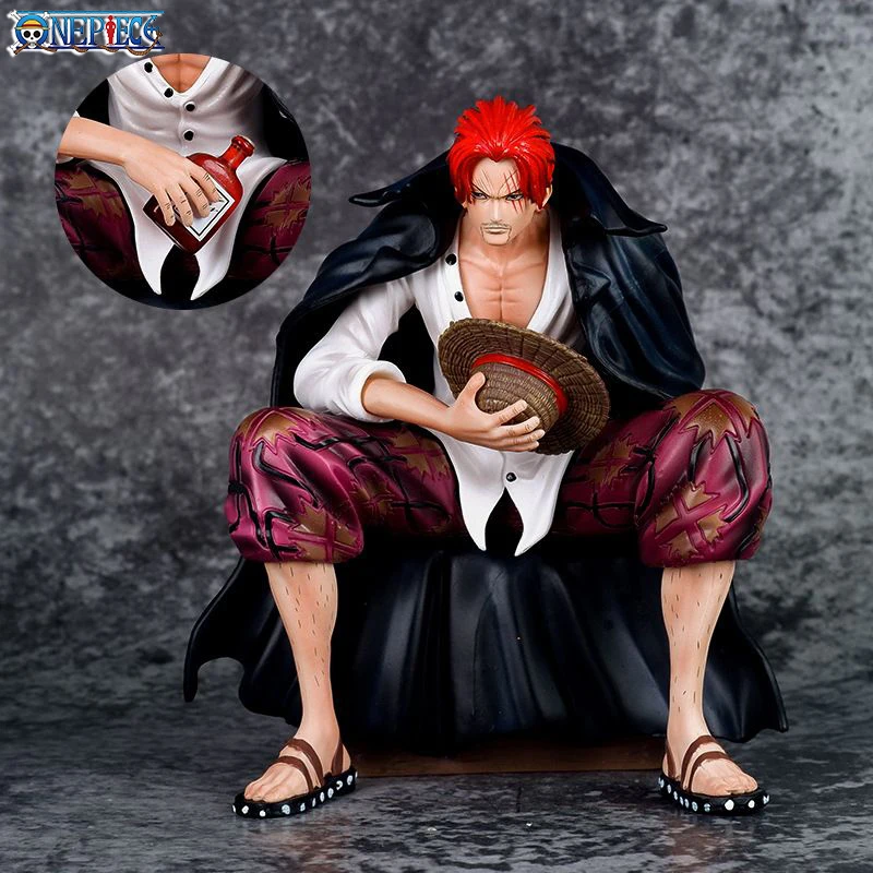 17cm One Piece Shanks Anime Figure Chronicle Master Stars Plece BT Sitting Posture Figurine Pvc Statue Collection Model Toy Gift