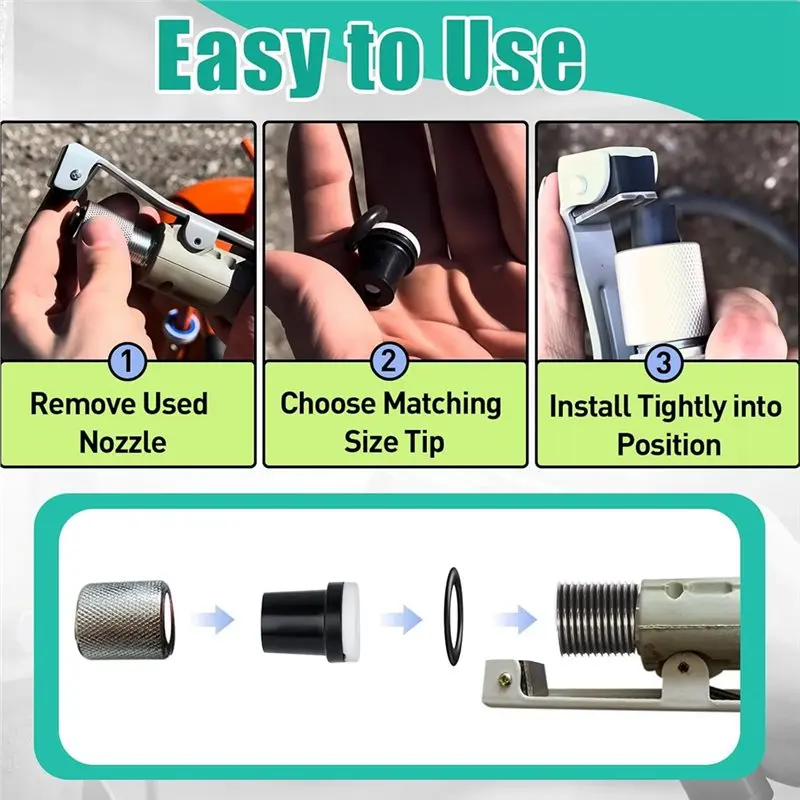 TKOH- Rubber Sandblasting Nozzle Tips 12PCS, 2Mm/2.5Mm/3Mm/3.5Mm Abrasive Sandblaster Accessories