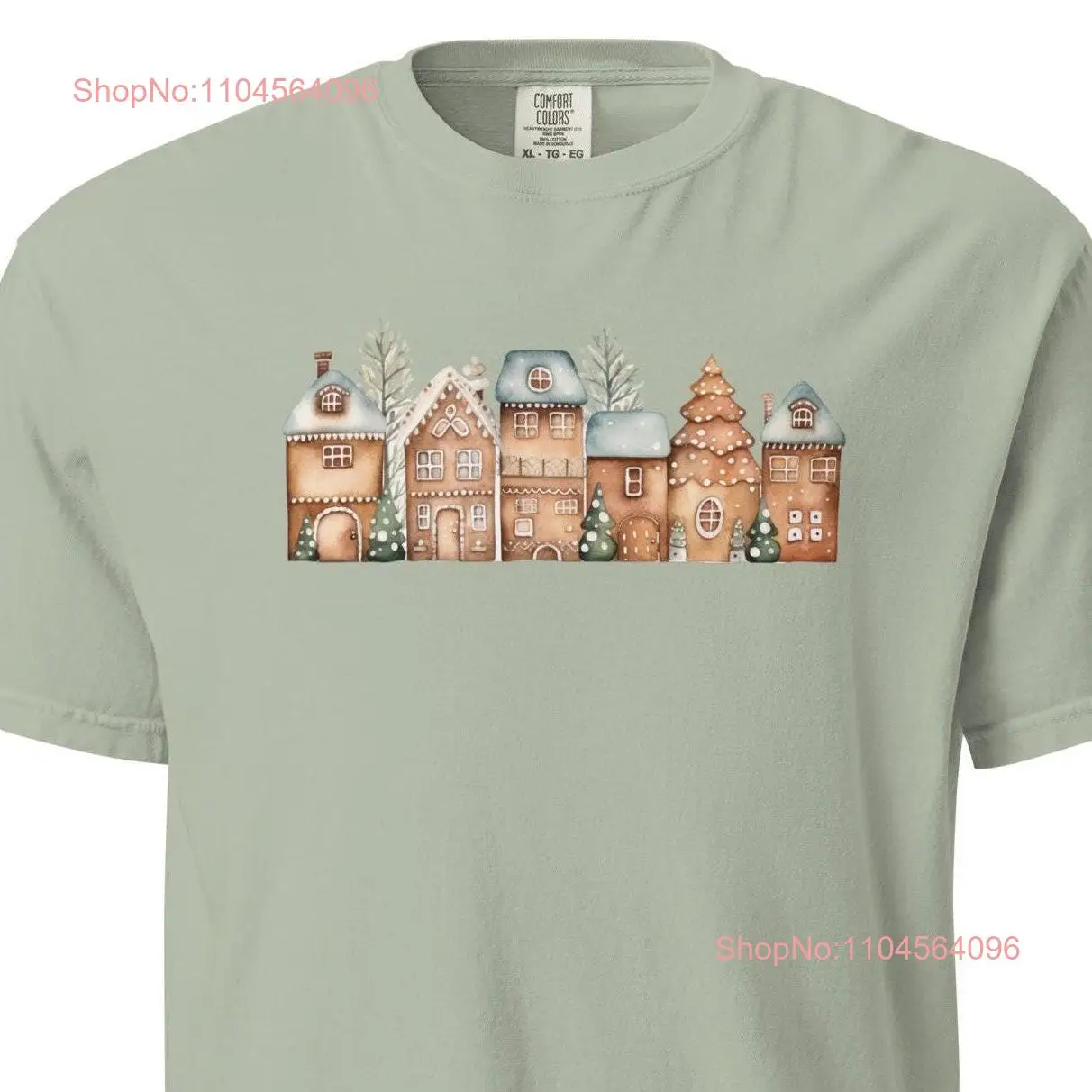 Gingerbread Village T Shirt Sweeten Up Your Wardrobe Comfort Colors long or short sleeves