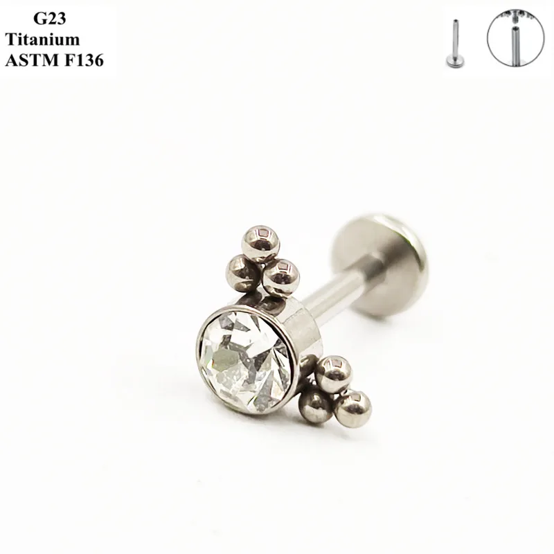 Delicate Korean Style Earrings G23 Titanium Piercing Jewelry Inlaid Zircon And Opal Versatile Women\'s Ear Bone Nails