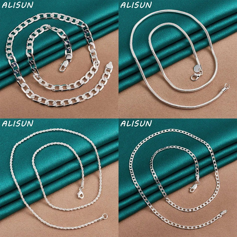 

ALISUN 925 Sterling Silver 40-75cm Design Necklace For Women Men Charm Trend Birthday Gifts Fashion Party
