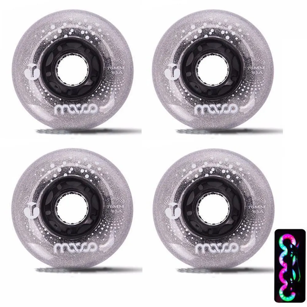 Roller Skates Flash Wheels 68 70 72 76 80MM 85A PU High Elastic Inline Skate Shoes Wheel Accessory AMB304