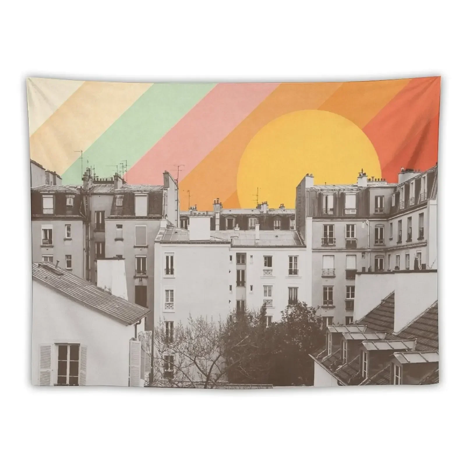 

Rainbow Sky Above Paris Tapestry Wall Mural Aesthetic Room Decorations Things To The Room Wall Hangings Decoration Tapestry