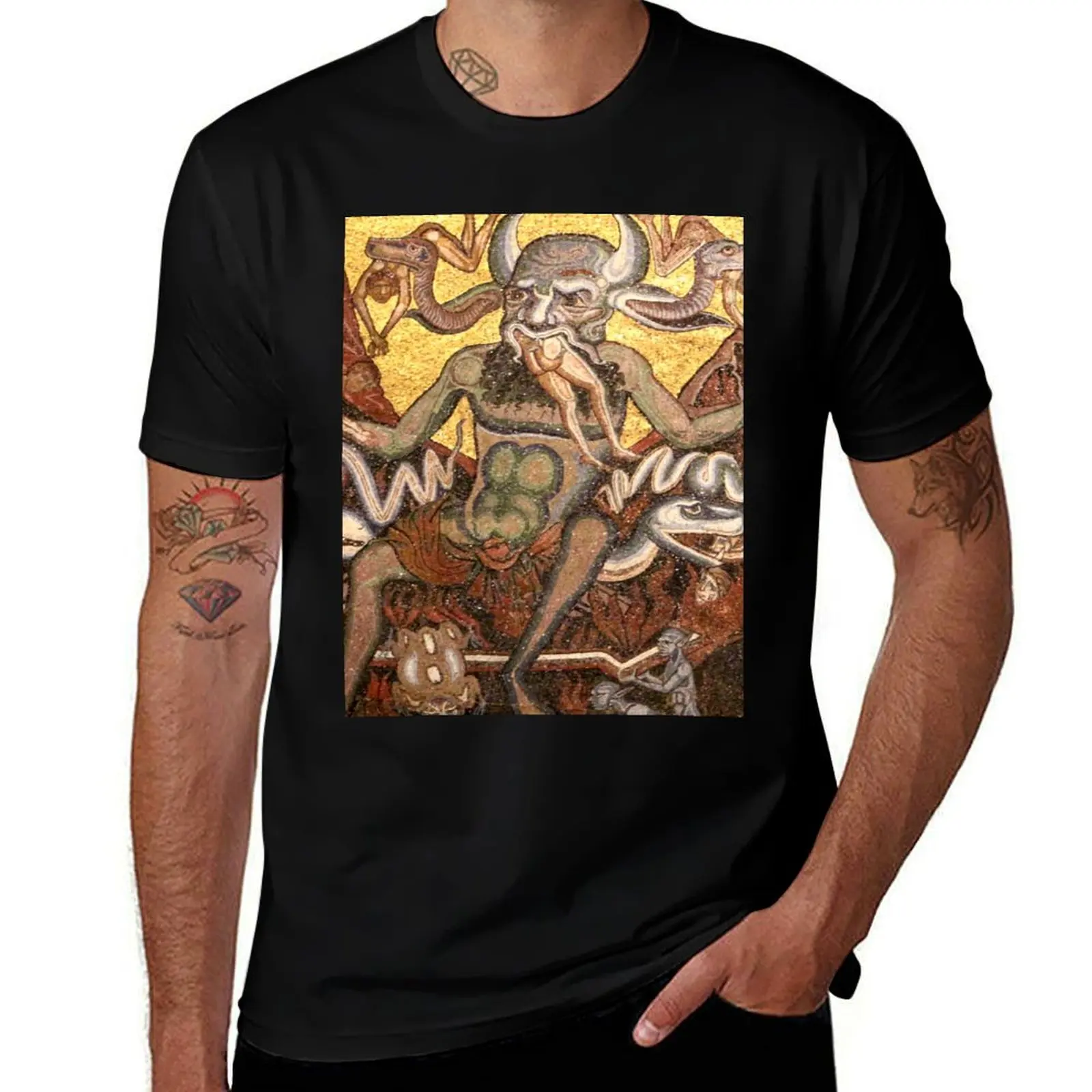 HD Hell Scene (detail), by Coppo di Marcovaldo HIGH DEFINITION T-Shirt All Match Print Short Sleeve Top