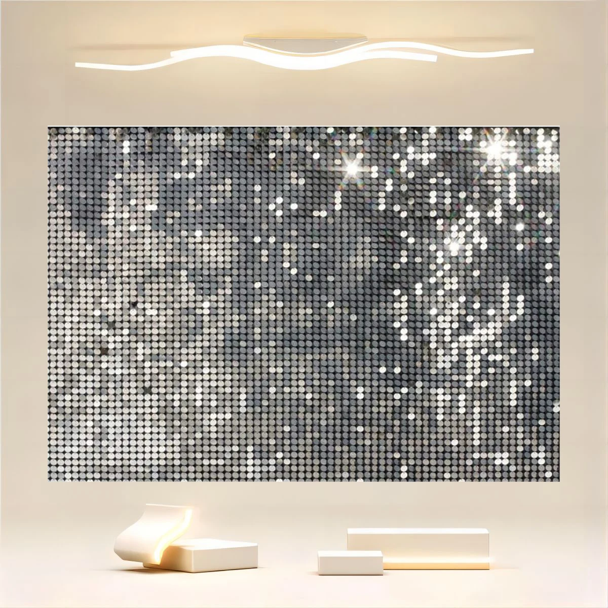 

Disco Party Background Silver Sequins Background Sparkling Halo Wedding Birthday Party Cake Table Banner 70s Theme Party