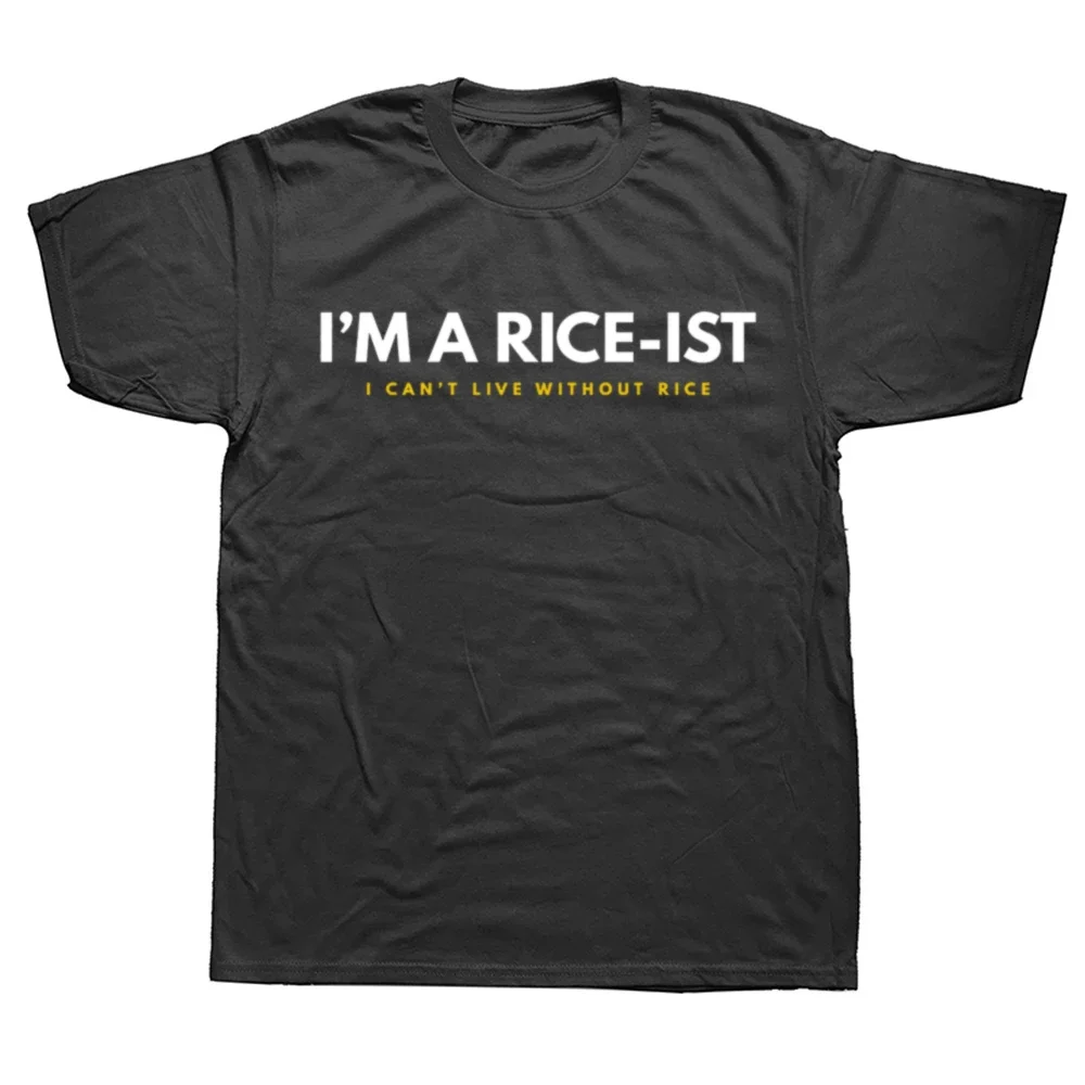 Camisetas con gráficos filipinos divertidos I'm a Rice-Ist Rice, camiseta informal de moda para hombre, camiseta holgada de gran tamaño 100% de algodón