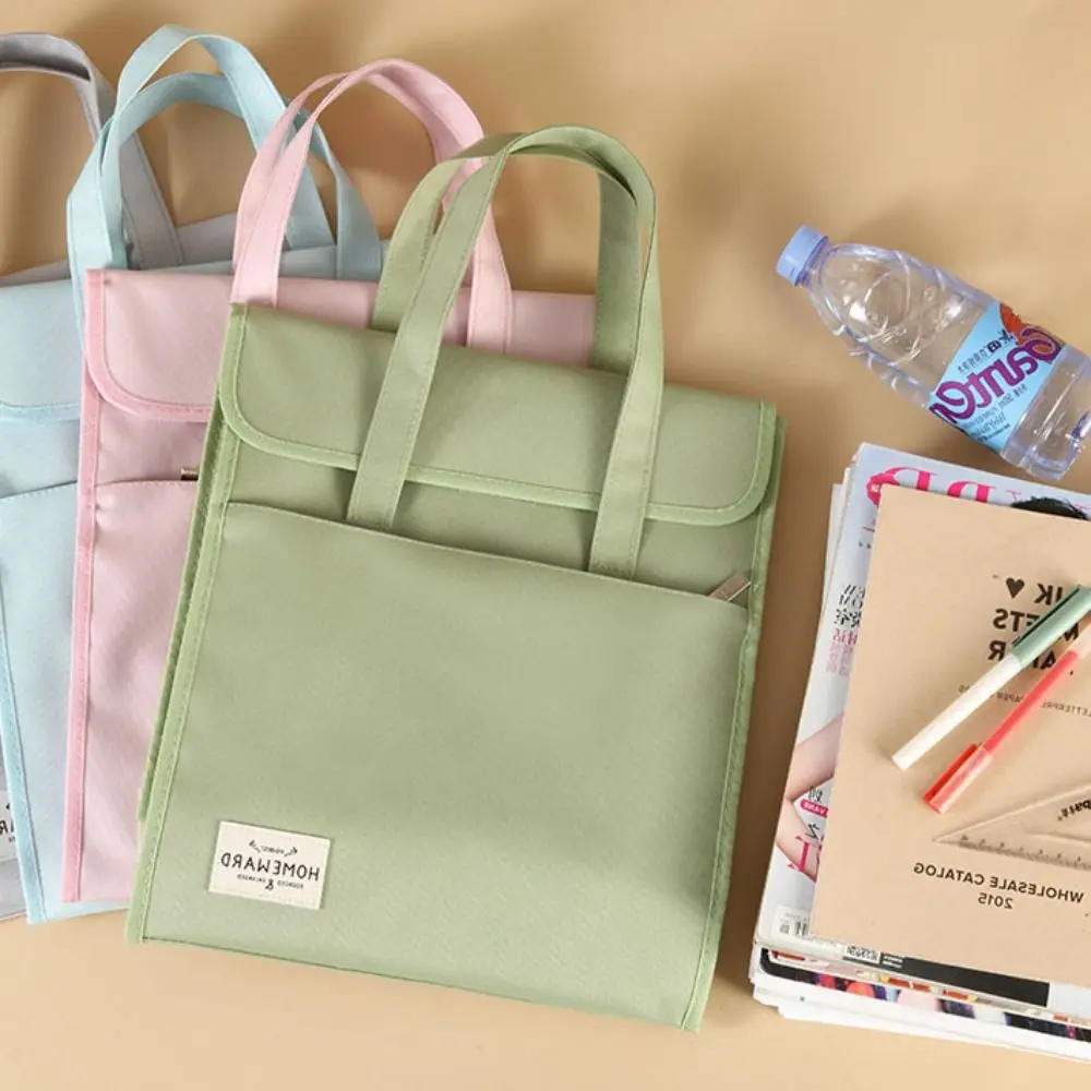 

Storage Bag Large Capacity A4 File Folder Oxford Cloth Waterproof Student Tutorial Bag Portable Simple File Organizer Document