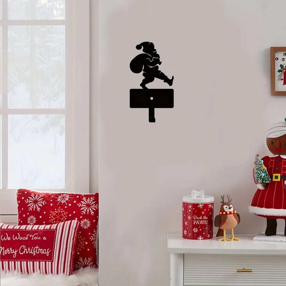 Unique Metal Backpack Santa Hook – Key & Belt Hook. Distinctive Christmas Wall Decoration. Offers Unusual Festive Holiday Decor