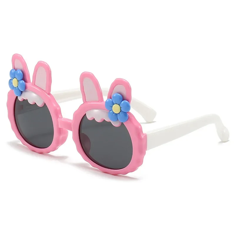 

2025 New Children Fashion Bow Rabbit Sunglasses Baby Girls Cute Floret Outdoor Sun Protection Sun Glasses Kid Eyewear Photo Prop