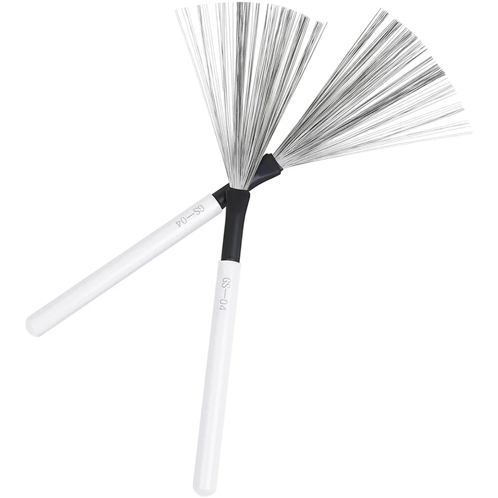 

1Pair Portable Drum Wire Brush Smooth Surface Safe Useful Convenient Carry Jazz Drums Percussion Wood Handle Drum Brush