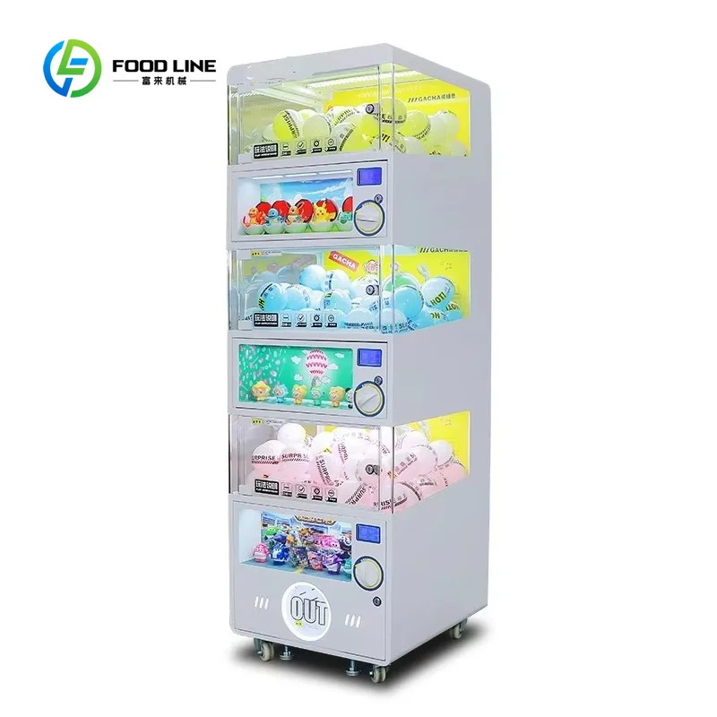 Customizable 4-Tier Coin Operated Capsule Dispenser Machine Commercial Capsule Toy & Gumball Vending for Kids Mall Arcade