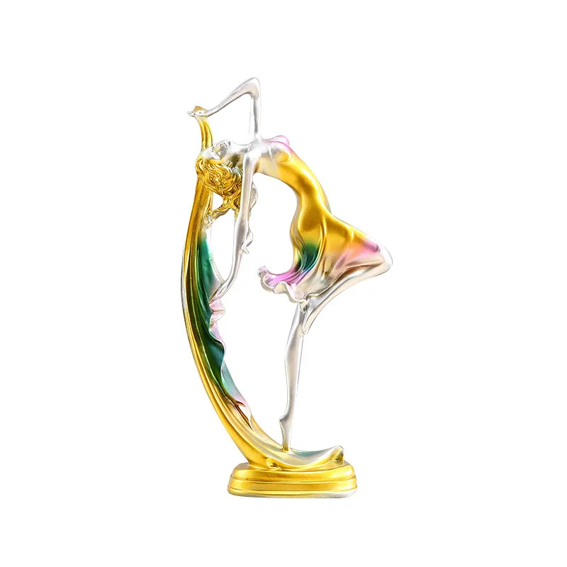 Figura de chica bailarina, estatua de Ballet moderno, esculturas de resina, artesanía, decoración del hogar, adorno de escritorio, regalo elegante,