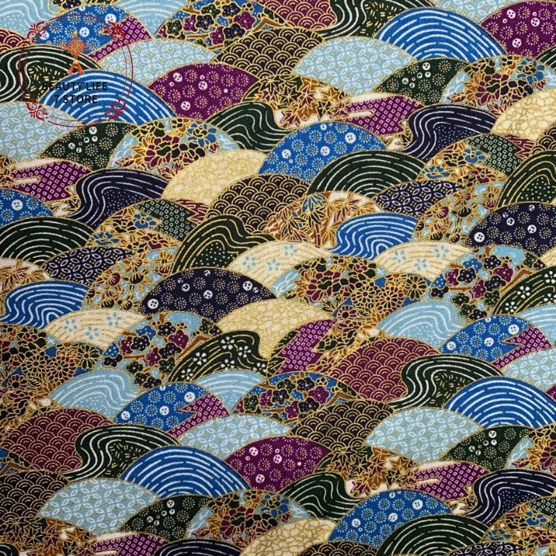 Japanese Cotton Printed patchwork Fabric Quilting material for Sewing dolls and bags Needlework Accessories 145x48cm