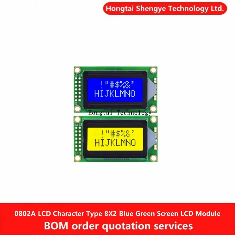 0802A LCD Liquid Crystal Display Character LCD 8X2 DC3.3V-5V LCD Module Blue Screen Green Screen