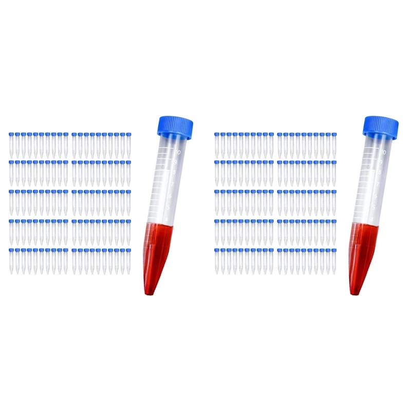 200Pcs 10Ml Multifunctional Plastic Bottle Transparent Tube Sample Storage Container Experimental Centrifuge Tube