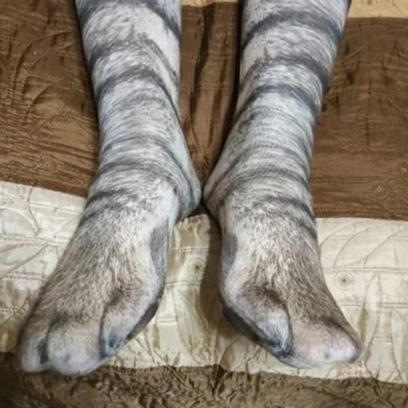 

Novelty 3D Animals Claw Socks Double-Sided Print Unisex Soft Casual Cute Cotton Short Ankle Socks Funny Dog Cat Paw Cosplay Sock