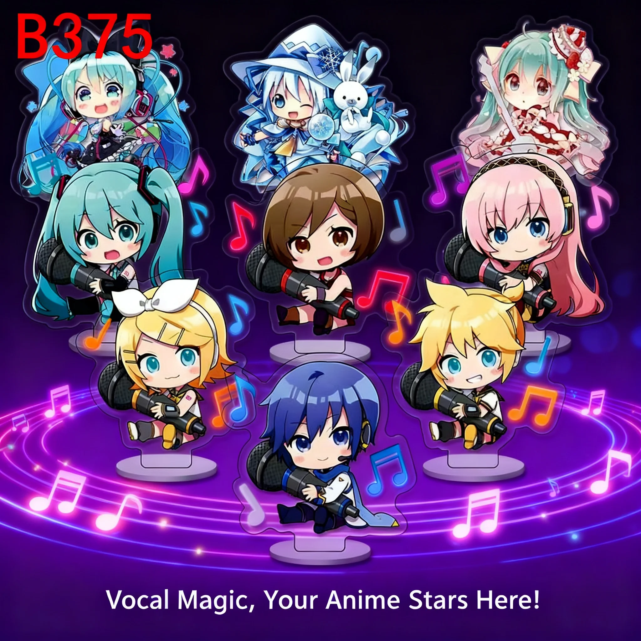 

Hatsune Miku Princess Acrylic Stand Figure Virtual Idol Merchandise Set of 9 Pieces Collectible Anime Decor Gift for Fans