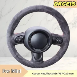 Car Steering Wheel Cover Suede Leather For Mini Cooper Hatchback R56 Clubman Clubvan Coupe 3-SpokeSteering Wheel Braiding Cover