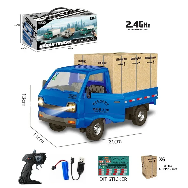 1:16 Remote Controlled RC CAR Small Cargo Truck Floating Van Small Truck Micro Truck Pickup LED Truck Boys Girls Birthday Gift