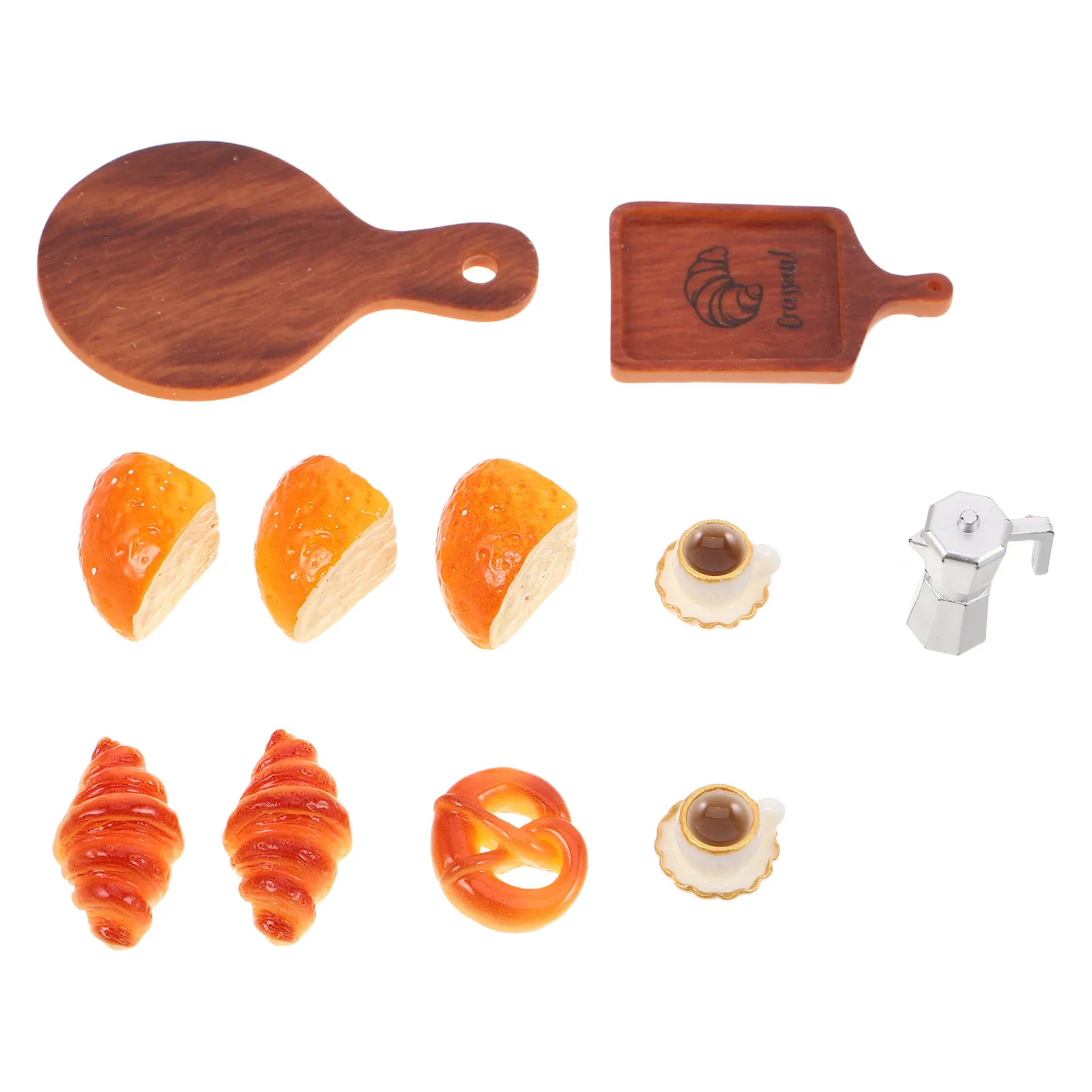 1 مجموعة 1 مجموعة مصغرة الغذاء المطبخ الديكور مجموعات واقعية الراتنج الخبز القهوة شرب دمية اكسسوارات Diy بها بنفسك مخبز Diorama #6