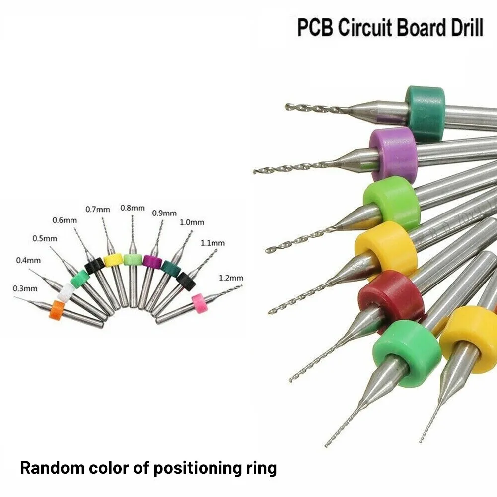 10PCS 0.3-1.2MM Carbide PCB Drill Bit Set For Mini Drill Steel Rotary Tools Fixed Handle Small Drill Bit