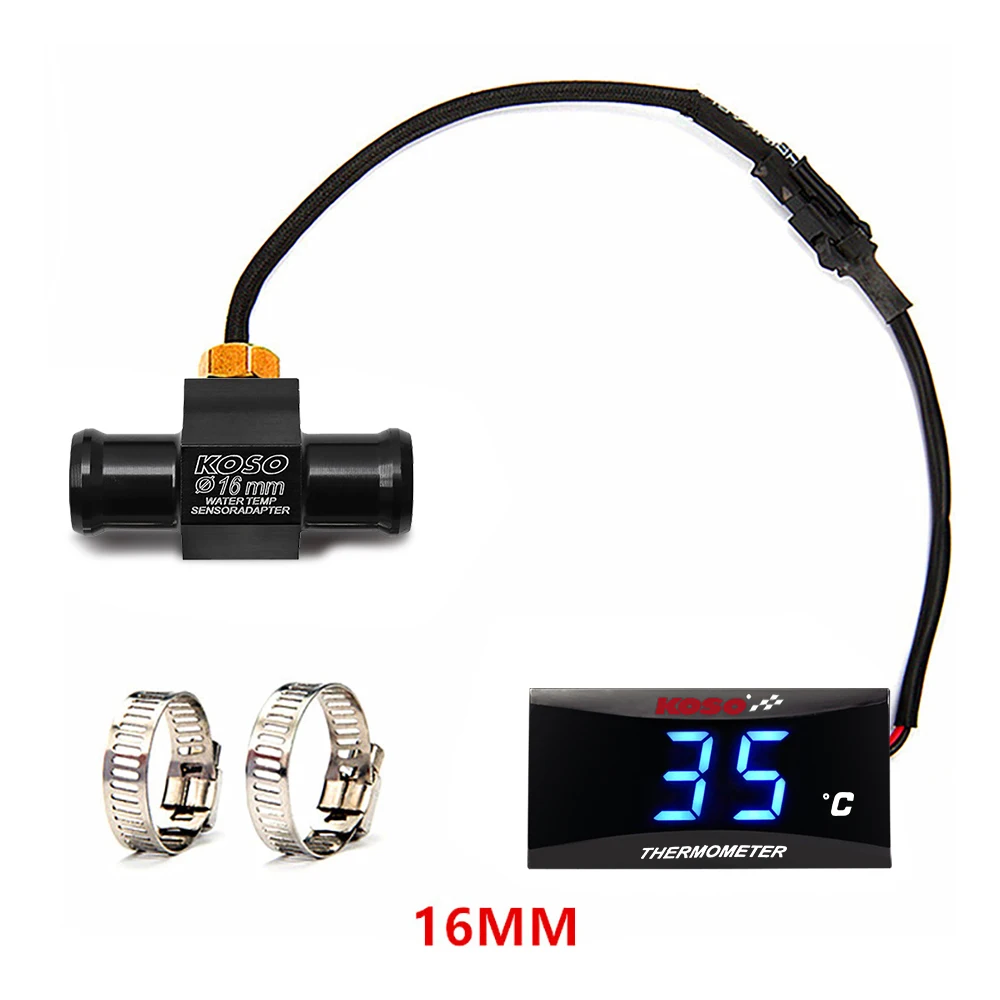 Motorfiets KOSO Watertemperatuurmeter Mini Meter Moto Universele Thermometer Voor XMAX 300 CB400 MT 07 09 Sensor Scooter Racing