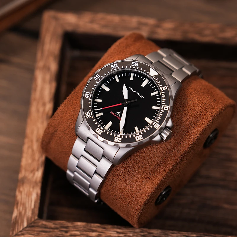 Militado ML16 ساعة كوارتز VH31 حركة 39 مللي متر ساعات عتيقة الياقوت كريستال 20Bar مقاوم للماء مضيئة ساعات رجالية فاخرة