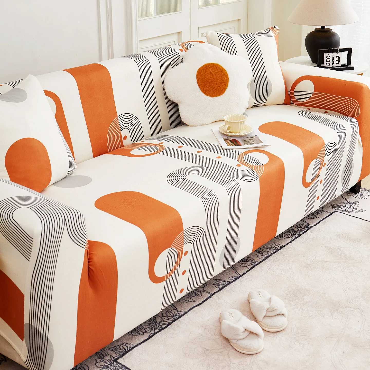 1pc Jacquard Sofa Cover Elastic Scratch-Resistant Couch Cover for Living Room 1 2 3 4 Seater L-Shaped