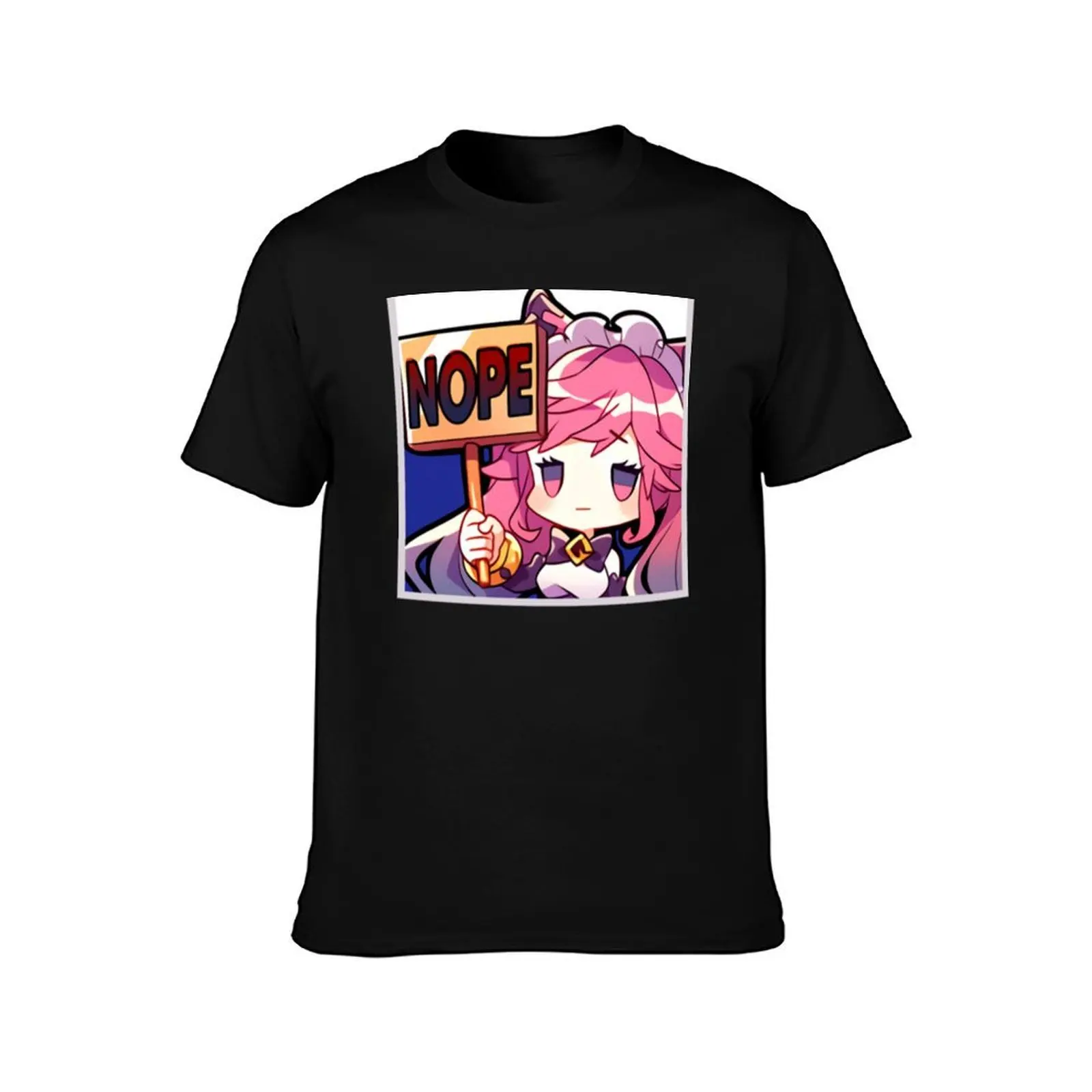Cleo NOPE T-Shirt, Summer Casual Cotton Tee, Oversized Streetwear Tops, Vintage Graphic Print, Loose Fit Short Sleeve