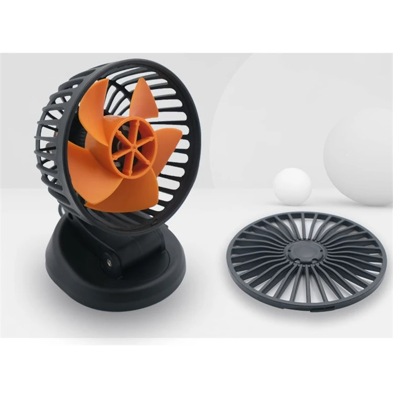 24V Car Cooling Fan 3 Speeds Rotatable Multi-Angle Cigarette Lighter Powered Dashboard Windshield Fans ABS Plastic Double Head