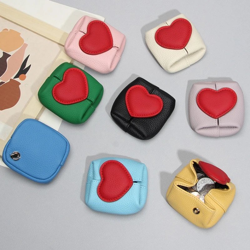 

Кошелек для мелочи из натуральной кожи, компактный держатель для мелочи, мини-кошелек, ручной работы, для девочек и женщин