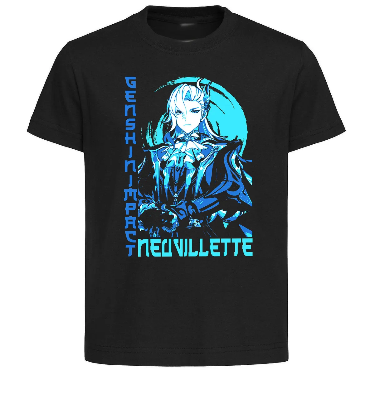 

T-Shirt Unisex Black Japanese Style Genshin Impact Neuvillette SA1201