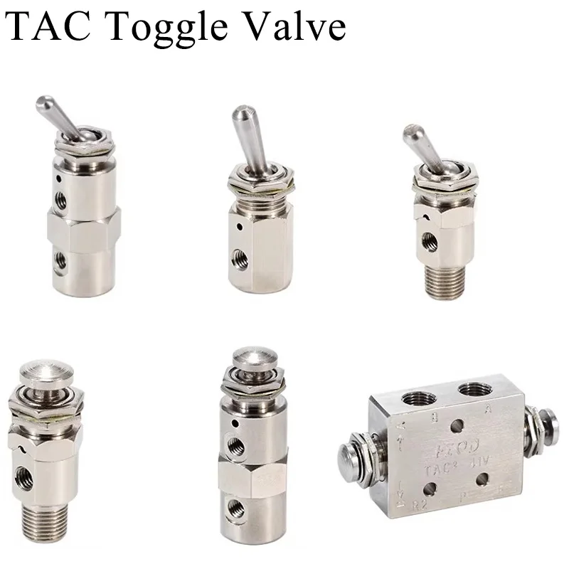 Válvula Neumática de Palanca TAC TAC-3V 3P 3S 4V 4P TAC2-31V 31P 41V 41P-34T/34C Válvula Mecánica de 2 Posiciones y 3 Vías con Interruptor de Botón