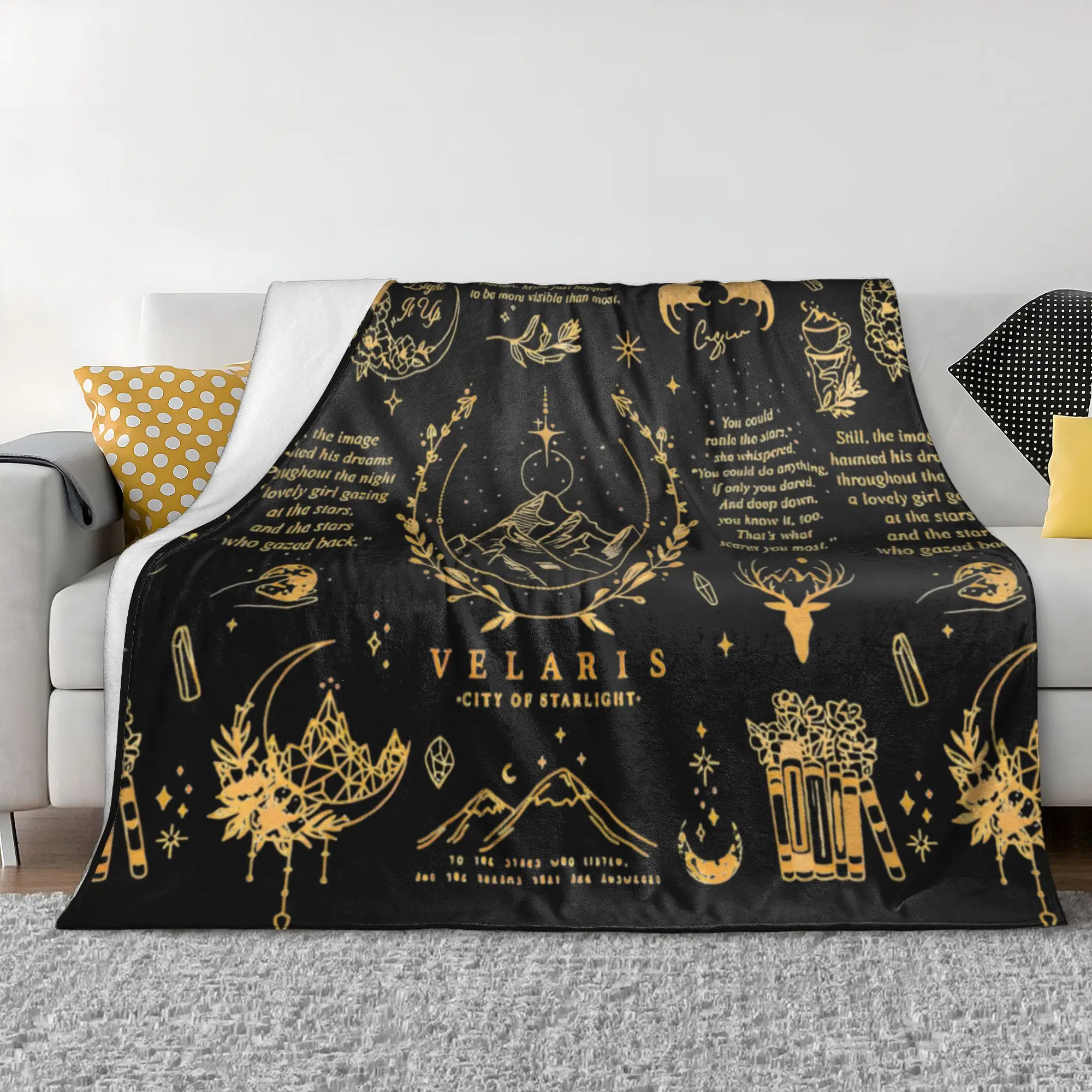 Velaris City of Starlight Blankets The Night Court Flannel Awesome Soft Throw Blanket for Bedspread  Winter